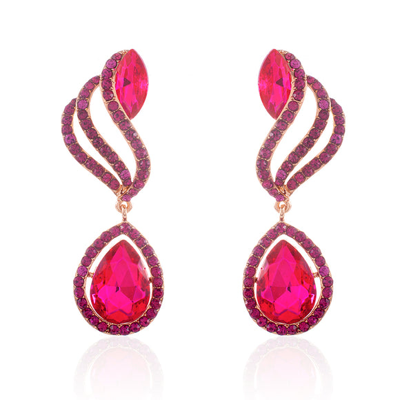 CRYSTAL POST EARRINGS ( 2592 FU )