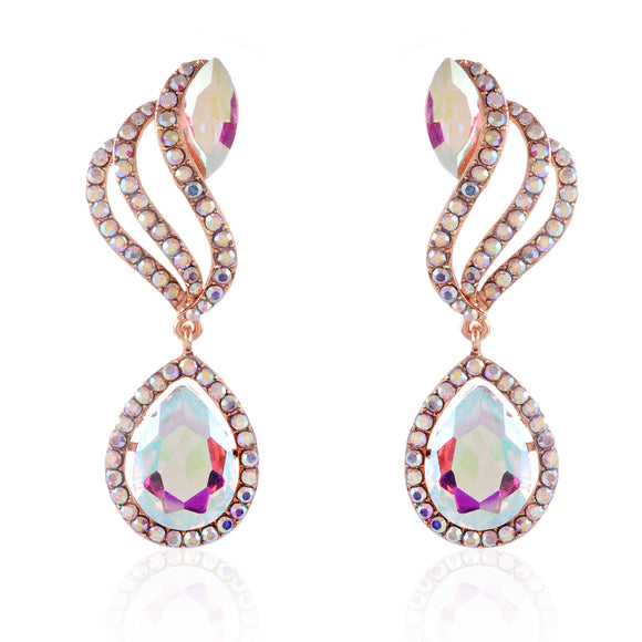 CRYSTAL POST EARRINGS ( 2592 GAB )