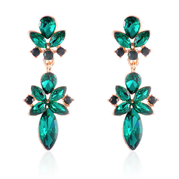 CRYSTAL POST EARRINGS ( 2605 EM )