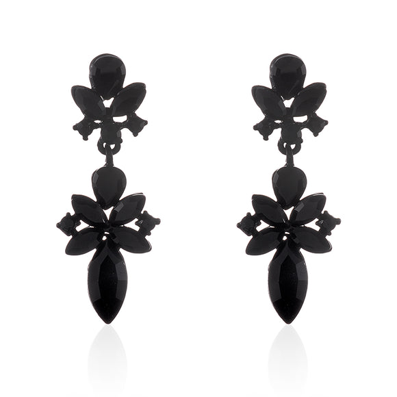 CRYSTAL POST EARRINGS ( 2605 JET )