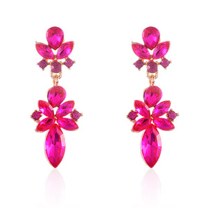 CRYSTAL POST EARRINGS ( 2605 FU )