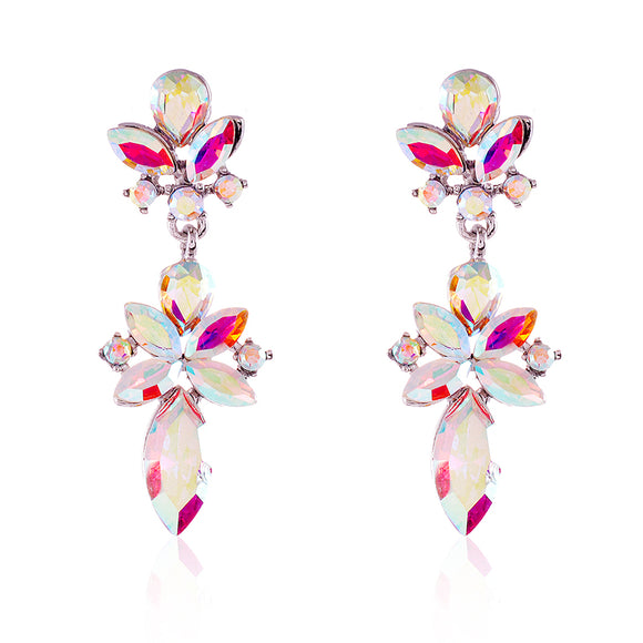 CRYSTAL POST EARRINGS ( 2605 SAB )