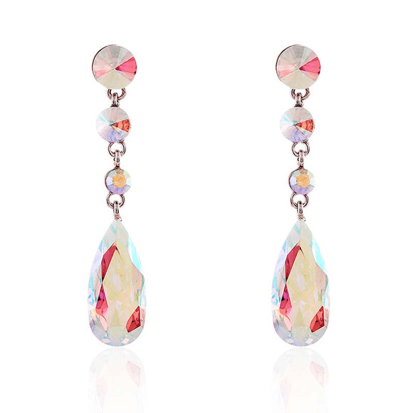 SILVER AB DANGLING EARRINGS ( 2634 SAB )