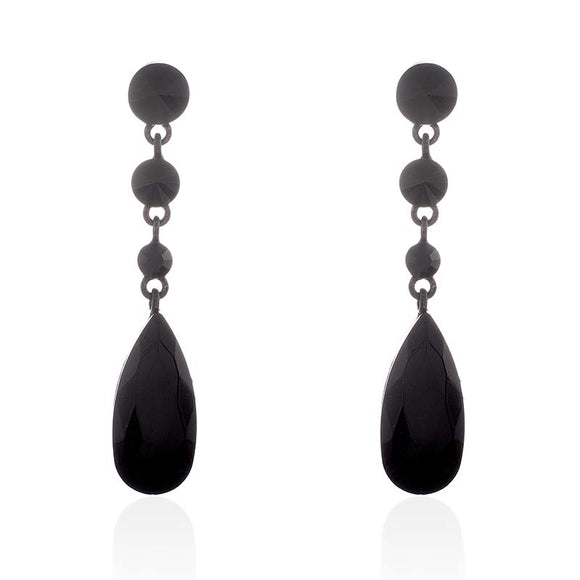 BLACK DANGLING EARRINGS ( 2634 JET )