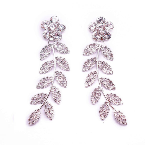 Silver Earrings Clear Stones ( 12082 S )