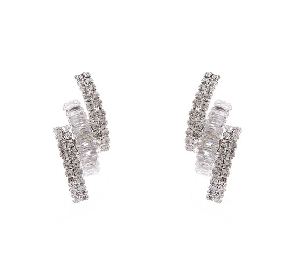 Silver Clear CZ Stone Earrings ( 11357 CZCLSV )