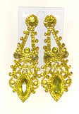 GOLD YELLOW EARRINGS STONES ( 2021 GYL ) (CLIP)