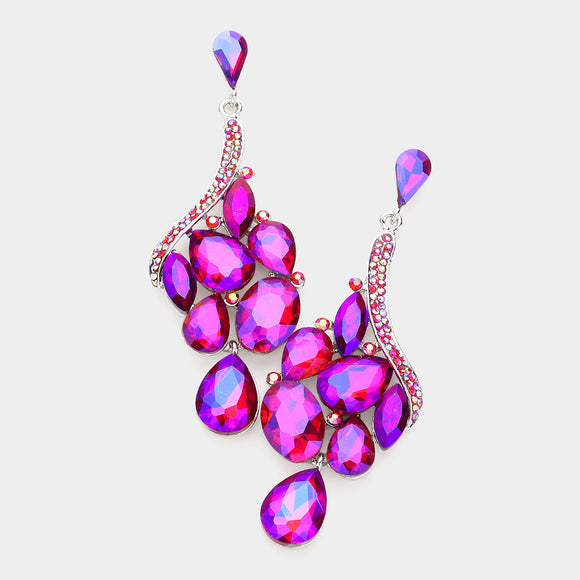 SILVER PURPLE AB EARRINGS ( 033682 SPU )