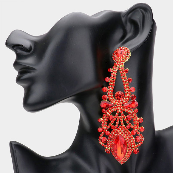 GOLD RED EARRINGS STONES ( 2021 GRD )