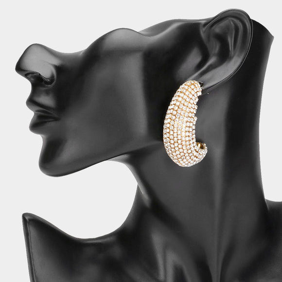 GOLD CLEAR EARRINGS ( 2594 GDCL )