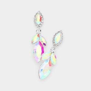 SILVER EARRINGS AB STONES ( 6596 SAB )
