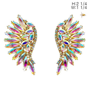 GOLD WING EARRINGS AB STONES ( 11990 GAB )