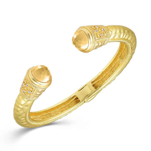 GOLD CUFF BANGLE CHAMPAGNE STONES ( 1354 CH )