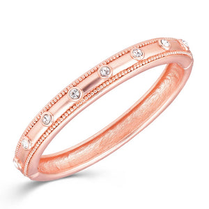 MATTE ROSE GOLD BANGLE CLEAR STONES ( 1374 MRG )