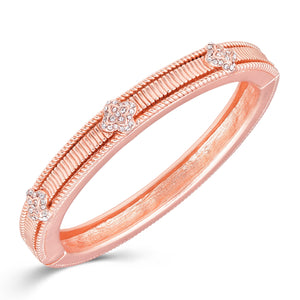 METALLIC ROSE GOLD BANGLE CLEAR STONES ( 1375 MRG )