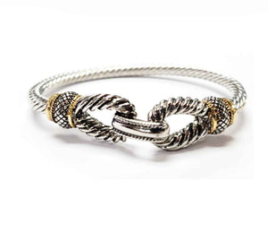 SILVER GOLD BANGLE ( 1563 TT )