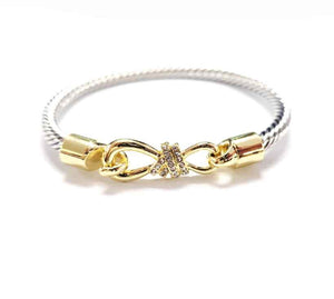 SILVER GOLD BANGLE ( 1564 TT )