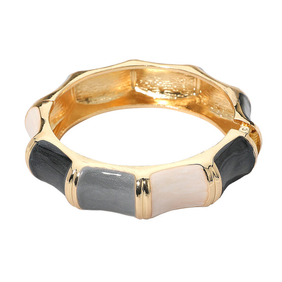 GOLD BLACK WHITE BANGLE ( 5489 GD3T )