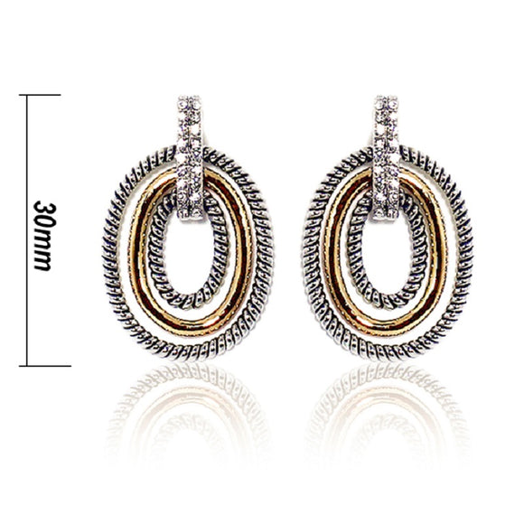 SILVER GOLD EARRINGS ( 1034 SG )