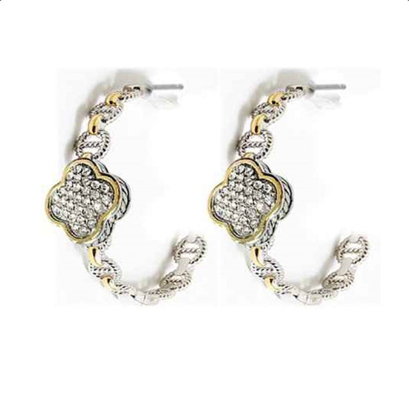 QUATREFOIL HOOP EARRINGS ( 1068 )