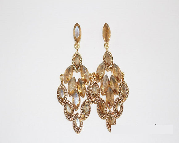 Gold Earrings Topaz Stones ( 1325 GLCT )