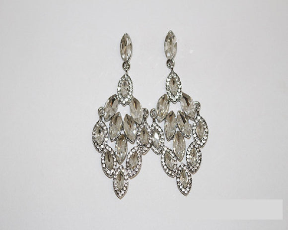 Silver Earrings Clear Stones ( 1325 SCRY )