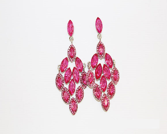 Silver Earrings Pink Stones ( 1325 SLTRO )