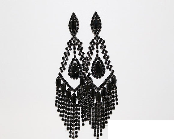 BLACK EARRINGS STONES EARRINGS ( 1375 BKJET )