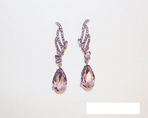 SILVER EARRINGS VIOLET STONES ( 1487 SVI )