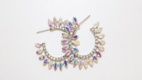 SILVER AB HOOP EARRINGS ( 1525 SAB )