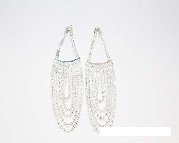 Silver Earrings Clear Stones ( 1628 SCRY )