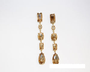 GOLD EARRINGS TOPAZ STONES ( 1645 GLCT )