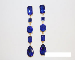 GOLD EARRINGS SAPPHIRE STONES ( 1645 GSA )