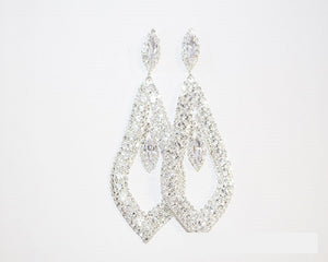 Silver Earrings Clear CZ Cubic Zirconia ( 1664 SCRY )