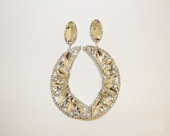 Silver Earrings Clear Stones ( 1710 SCRY )