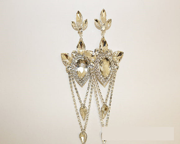 Silver Earrings Clear Stones ( 1712 SCRY )