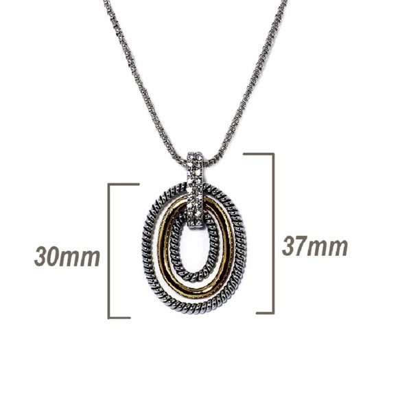 SILVER GOLD NECKLACE ( 1047 )