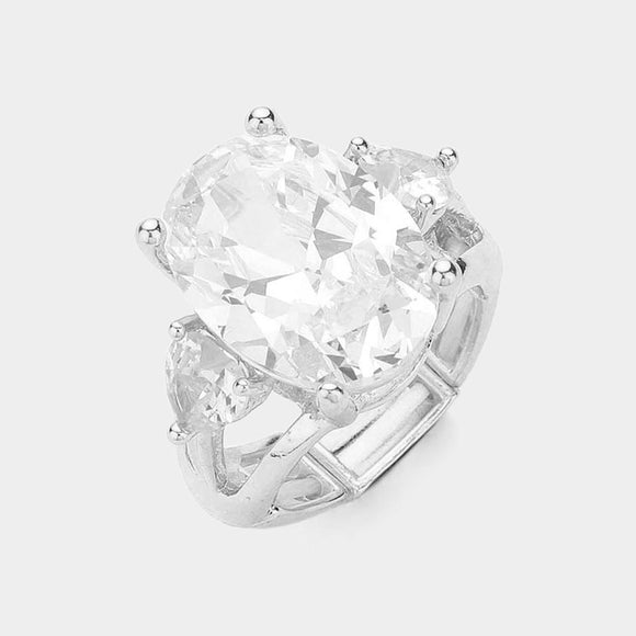 ADJUSTABLE RING OVAL CLEAR STONES ( 2264 RDCL )