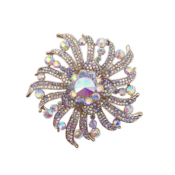 Gold BROOCH AB STONES ( 06199 GAB )