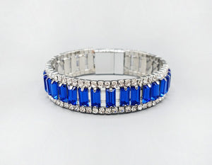 SILVER BRACELET BLUE STONES ( 6070 BL )