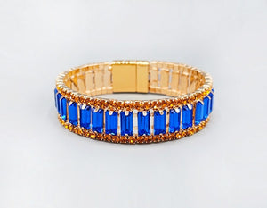 SILVER BRACELET BLUE YELLOW STONES ( 6070 YEL )