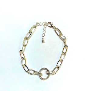 SILVER BRACELET CLEAR STONES ( 8045 SVCRY )