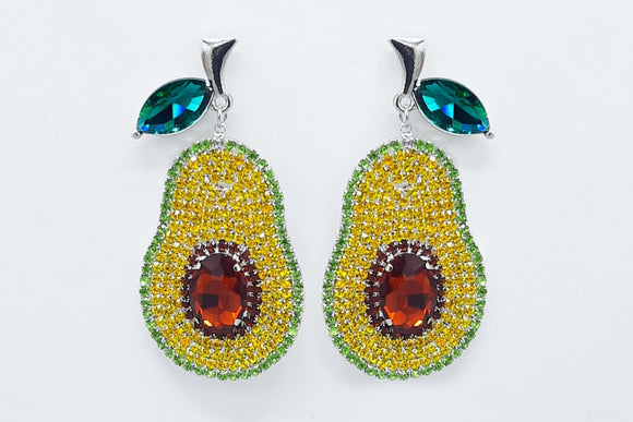 SILVER AVACADO EARRINGS ( 2361 RH )