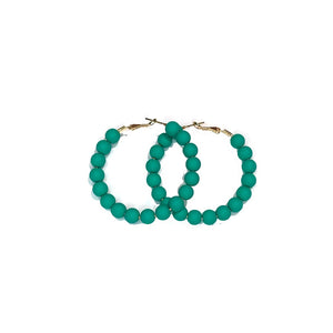 Green HOOP EARRINGS ( 2371 GN )