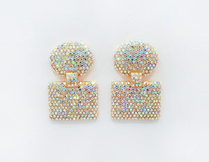 GOLD EARRINGS AB STONES ( 2557 GDAB )