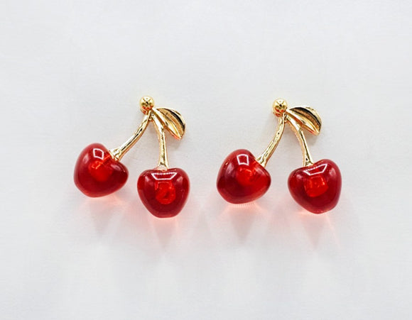 GOLD CHERRY EARRINGS ( 2720 )
