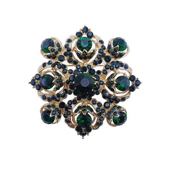 Gold Emerald Brooch ( 06491 GEM )
