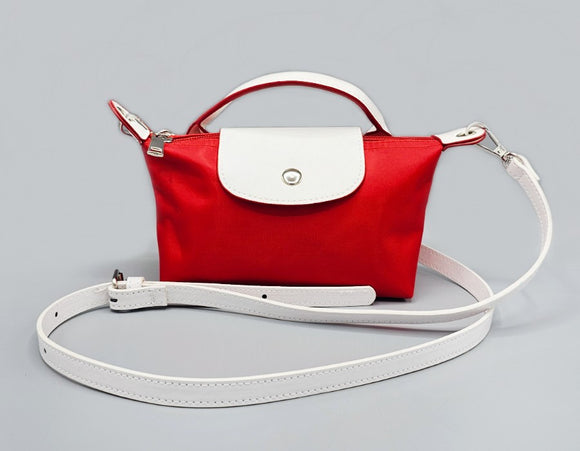 RED WHITE PURSE HANDBAG ( 1507 RD )