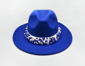 PEARL BAND FEDORA HAT ( 1501 BL )