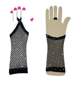 BLACK FINGERLESS GLOVES ( 0028 BKX )